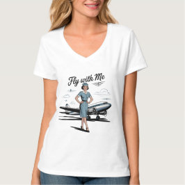 Scandinavian stewardess Womens V-Neck T-Shirt