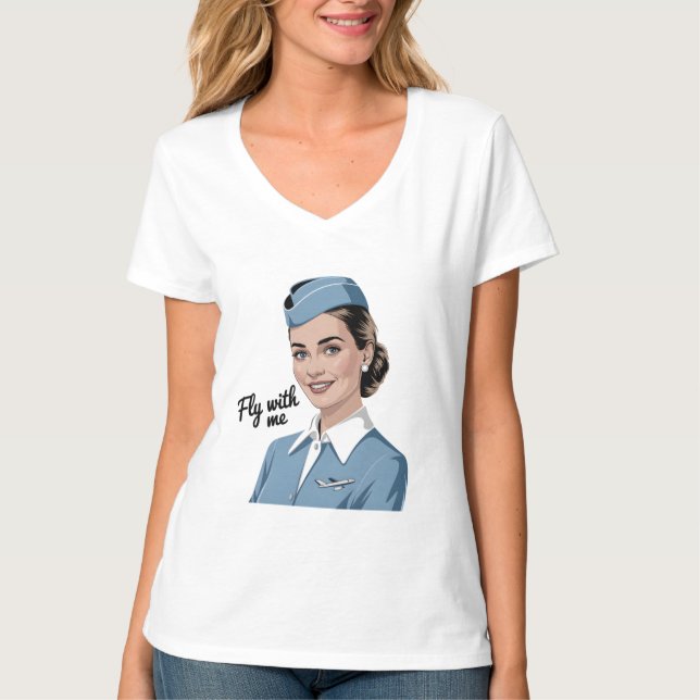 Scandinavian stewardess Womens V-Neck T-Shirt (Vorderseite)