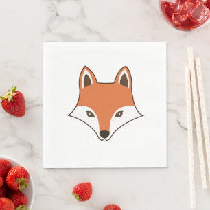 Scandinavian Style Cartoon Fox Face Serviette