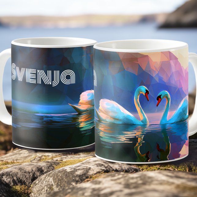 Scandinavian Swan Maiden - Norse Swan Symbol - Kaffeetasse (Von Creator hochgeladen)