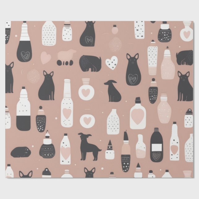 Scandinavian Valentine’s Wrapping Paper – Minimal Geschenkpapier (Flach)