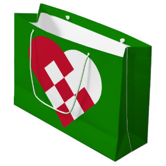 Scandinavian Weihnachten Heart Gift Bag - Large Große Geschenktüte