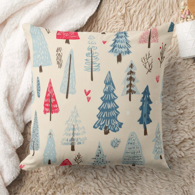 Scandinavian Winter Forest Pattern (2) Kissen (Decke)
