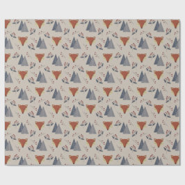 Scandinavian Winter Fox & Holly Forest  Geschenkpapier