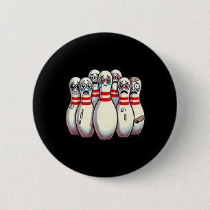 Scanisierte Bowling Buttone Cartoon Fun Bowler Hum Button
