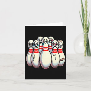 Scanisierte Bowling Buttone Cartoon Fun Bowler Hum Karte