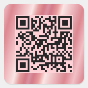 Scann Me QR Code Elegante Rose Gold Kunde Quadratischer Aufkleber
