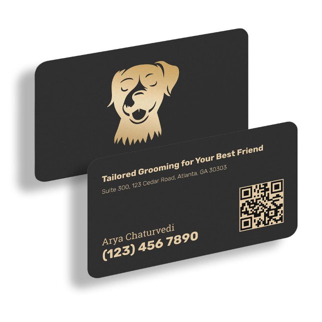 Scannable Dog Grooming Visitenkarte (Dog Grooming Business Cards)