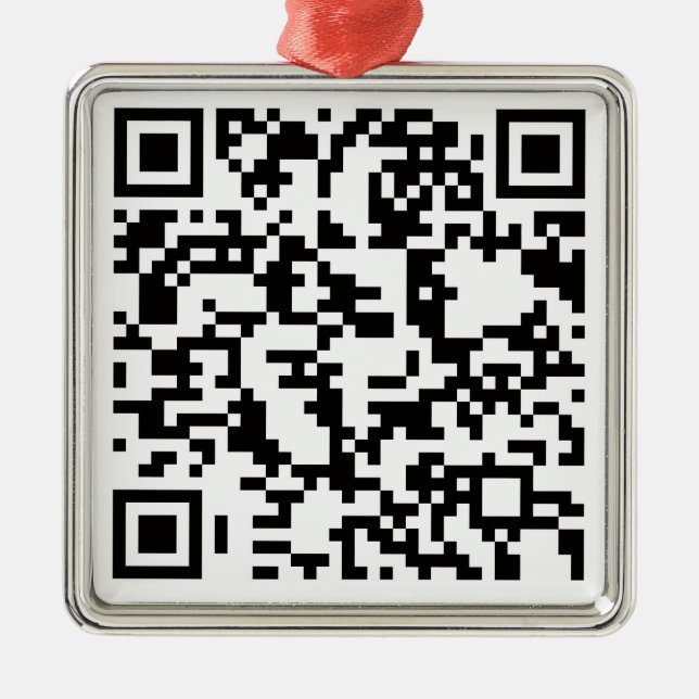 Scannable QR Barcode Ornament Aus Metall (Vorne)