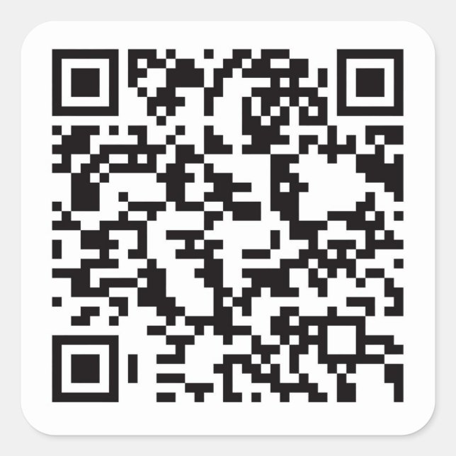 Scannable QR Barcode Quadratischer Aufkleber (Vorderseite)