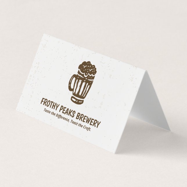 Scannable QR Brauerei geklappt Visitenkarten (Vorderseite)