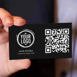Scannbare QR-Code-Kontaktkarte - Schwarz & Weiß Visitenkarte