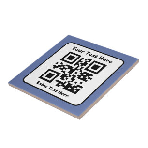 Scannbare QR-Code-Vorlage mit bearbeitbarem Text Fliese
