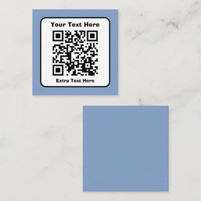 Scannbare QR-Code-Vorlage mit bearbeitbarem Text Mitteilungskarte (Vorne/Hinten)
