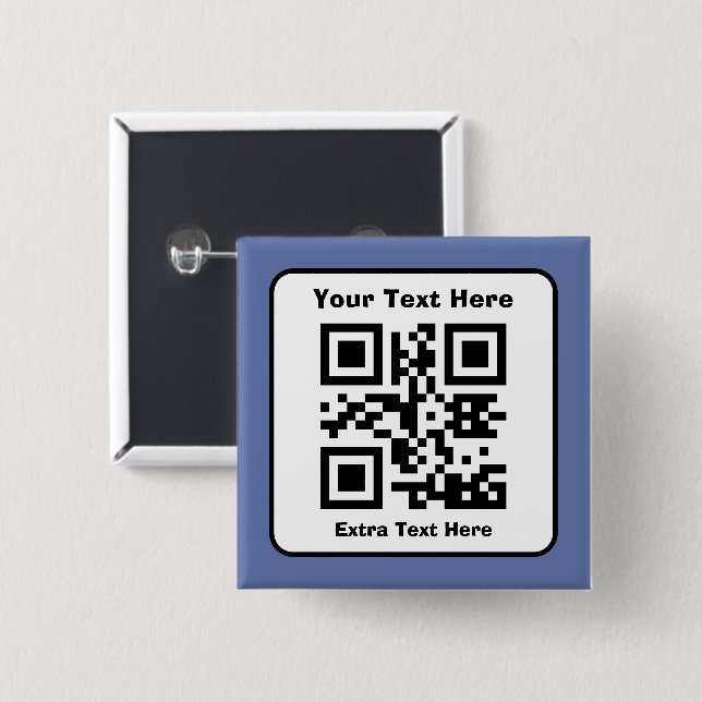 Scannbare QR-Code-Vorlage mit editierbarem Text Button (Vorne & Hinten)