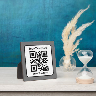 Scannbare QR-Code-Vorlage mit editierbarem Text Fotoplatte