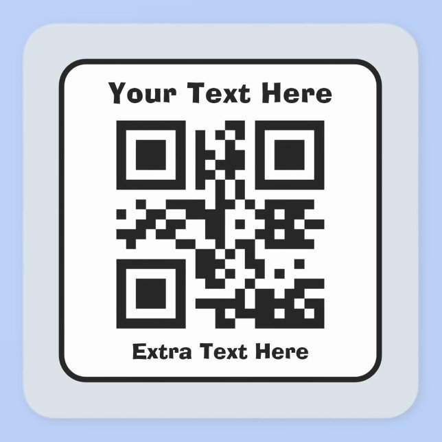 Scannbare QR-Code-Vorlage mit editierbarem Text Quadratischer Aufkleber (Von Creator hochgeladen)