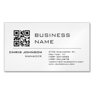Scannbarer QR-Code auf der Vorderseite Modernes Sc Magnetische Visitenkarte