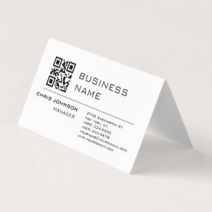 Scannbarer QR-Code auf der Vorderseite Modernes Sc Visitenkarten
