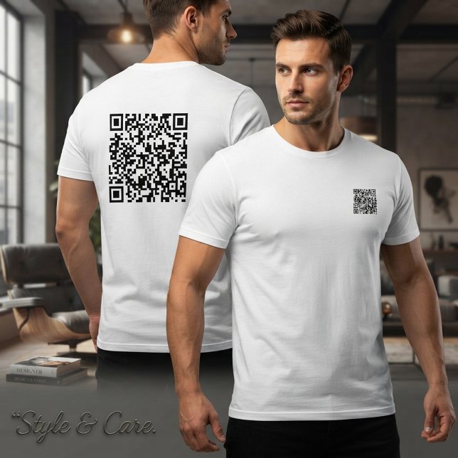 Scannbarer QR-Code Basic Tee für Männer, individue (Scannable QR Code Basic Tee for Men Customized)