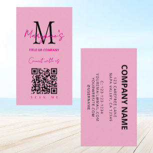Scannbarer QR-Code Geschäftslogo Pink Visitenkarte