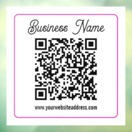 Scannbarer QR-Code mit kursiver Handschrift Fensteraufkleber