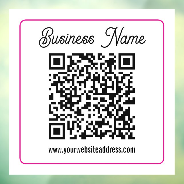 Scannbarer QR-Code mit kursiver Handschrift Fensteraufkleber (Blatt 3)