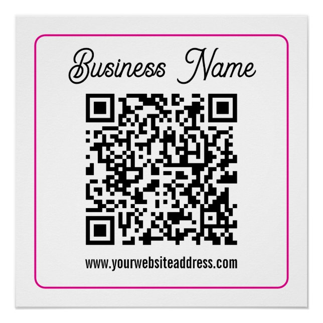 Scannbarer QR-Code mit kursiver Handschrift Poster (Vorderseite)