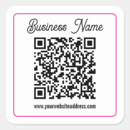 Scannbarer QR-Code mit kursiver Handschrift Quadratischer Aufkleber