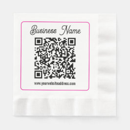 Scannbarer QR-Code mit kursiver Handschrift Serviette