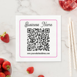 Scannbarer QR-Code mit kursiver Handschrift Serviette