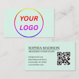 Scannbares QR-Code-Logo Minimalist White Business Visitenkarte