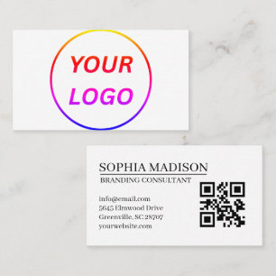 Scannbares QR-Code-Logo Minimalist White Business Visitenkarte
