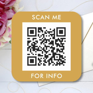 Scanne Mich Benutzerdefinierter QR-Code-Textvorlag Quadratischer Aufkleber