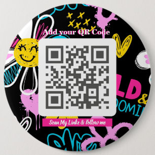 Scanne Mich QR-Code-Button – Farbige & Lustige Ges Button