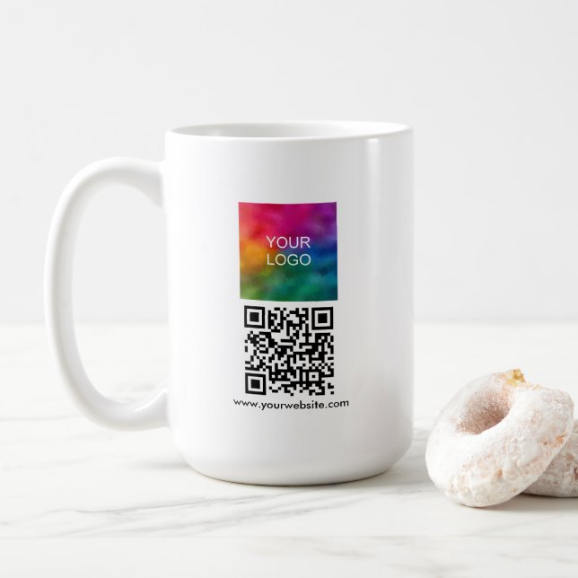 Scanne Mich QR-Code-Logo-Upload Moderne Werbung Kaffeetasse (Mit Donut)