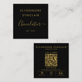 Scanne zum Bestellen QR-Code Quadratische Visitenkarte