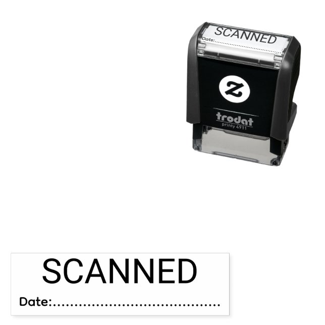 Scanned Custom Date Self Inking Office Stamp Desig Permastempel (Beispiel)