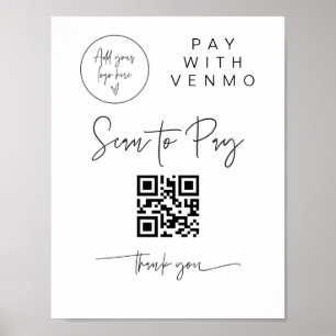 Scannen QR-Code-Zeichen Hochzeit Bar Valet Busines Poster