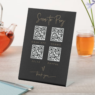 Scannen QR-Code-Zeichen Hochzeit Bar Valet Busines Sockelschild