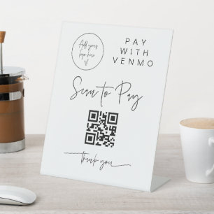 Scannen QR-Code-Zeichen Hochzeit Bar Valet Busines Sockelschild