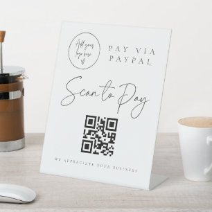 Scannen QR-Code-Zeichen Hochzeit Bar Valet Busines Sockelschild