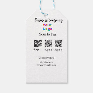 Scannen Sie das Firmenlogo Q R Code Social Media z Geschenkanhänger