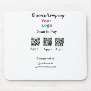 Scannen Sie das Firmenlogo Q R Code Social Media z Mousepad