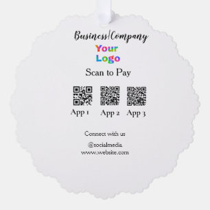 Scannen Sie das Firmenlogo Q R Code Social Media z Ornament Karte
