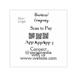 Scannen Sie das Firmenlogo Q R Code Social Media z Permastempel