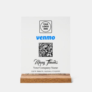 Scannen Sie das Venmo-QR-Code-Weißdisplay-Schild z Acrylschild