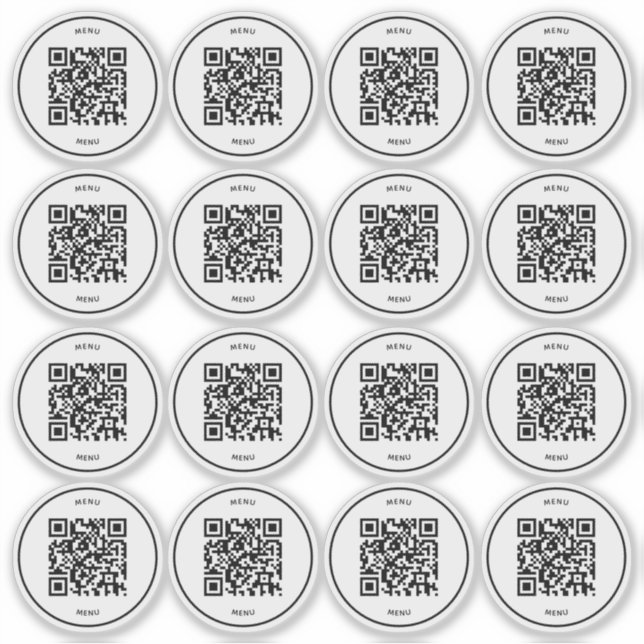 Scannen Sie den Menü-QR-Code-Aufkleber | Restauran Aufkleber (Vorderseite)