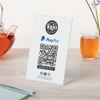 Scannen Sie den PayPal-QR-Code-Logo für Geschäftsz Sockelschild