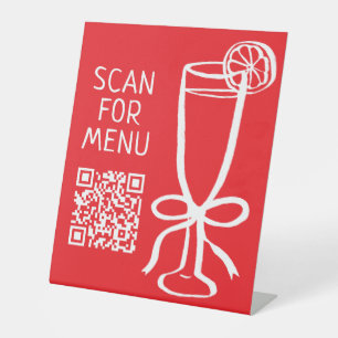 Scannen Sie den QR-Code für die Getränkekarte Cock Sockelschild